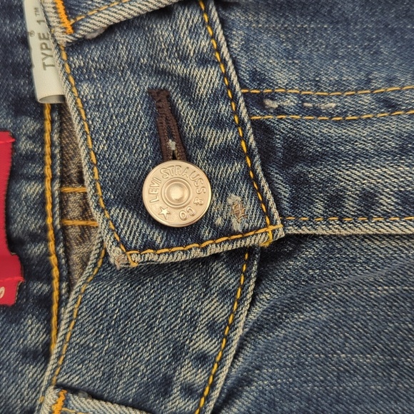 Levi's Type 1 Tough Boot Distressed Denim Bootcut Y2k Jeans 12 M Blue - Picture 10 of 16